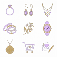 Create a beautifull handrawn icon set for a… (cutout)