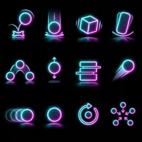 Neon motion physics iconography grid